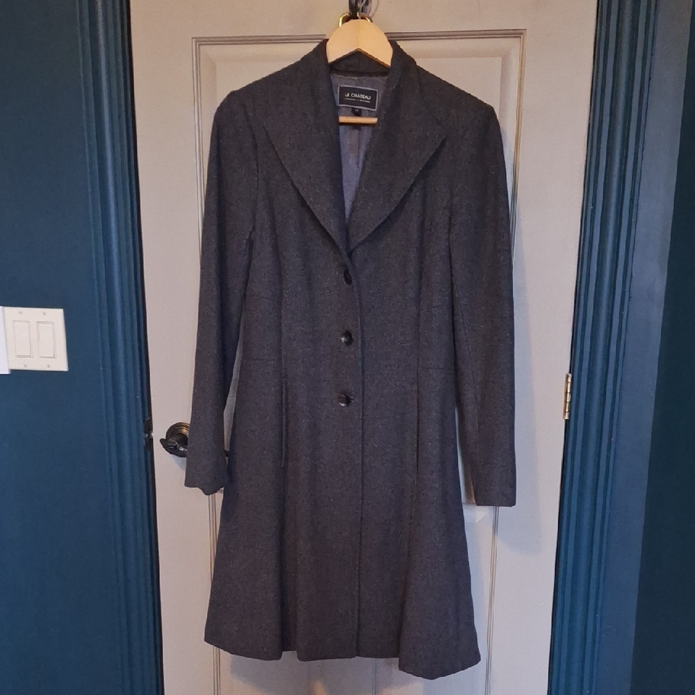Le Chateau Women's Charcoal Wool Coat